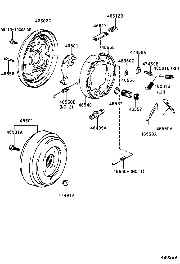 46430-37430 CABLE ASSY, PARKING BRAKE, NO.3 product image