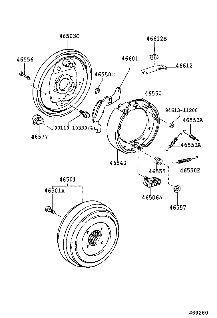 46420-37540 CABLE ASSY, PARKING BRAKE, NO.2 product image