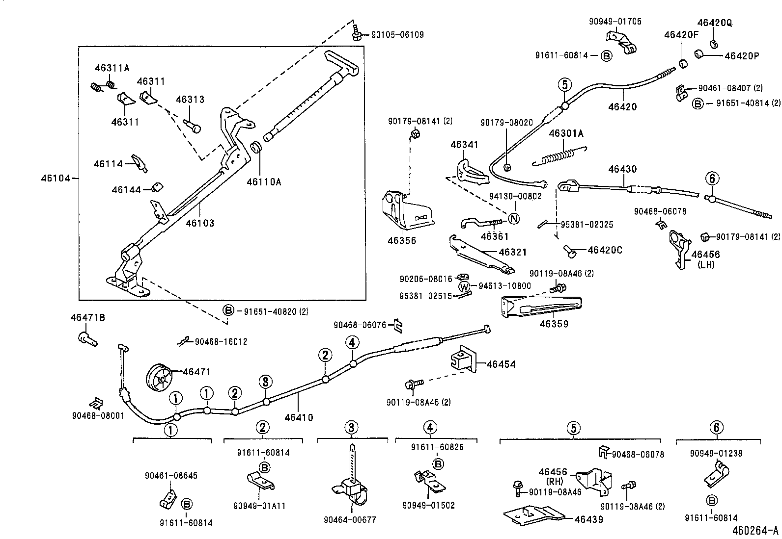 46420-25280 CABLE ASSY, PARKING BRAKE, NO.2 product image