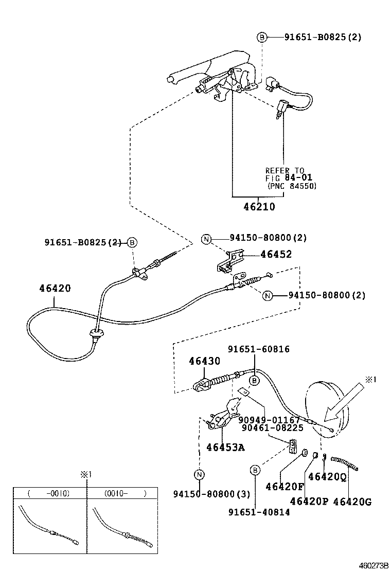 46430-37320 CABLE ASSY, PARKING BRAKE, NO.3 product image
