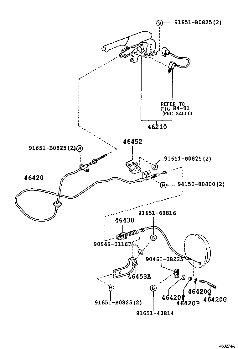 46430-37320 CABLE ASSY, PARKING BRAKE, NO.3 product image