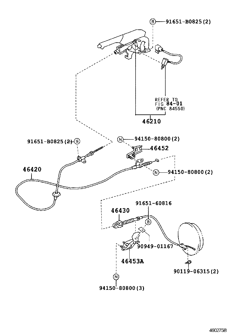 46430-37320 CABLE ASSY, PARKING BRAKE, NO.3 product image