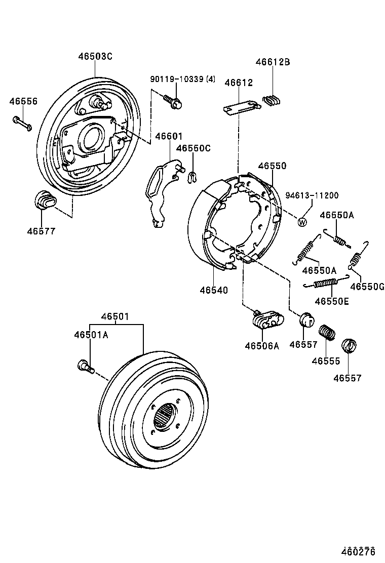 46430-37320 CABLE ASSY, PARKING BRAKE, NO.3 product image