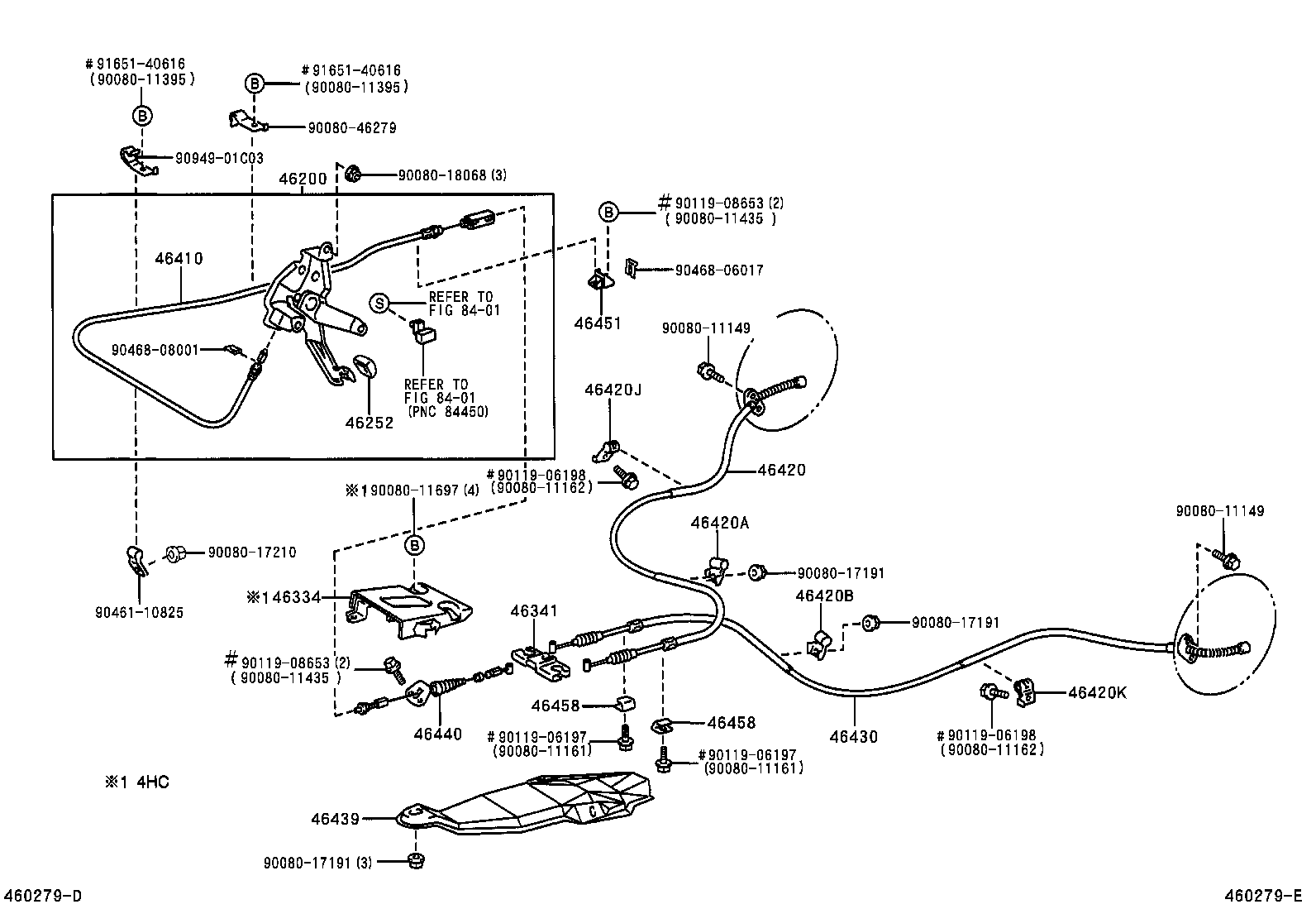 Toyota 46420-07020 CABLE ASSY, PARKING BRAKE, NO.2