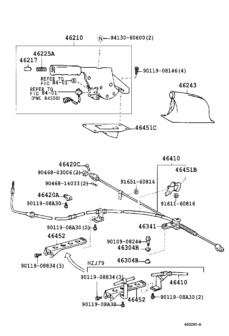 46504-60020 PLATE SUB-ASSY, PARKING BRAKE, LH product image