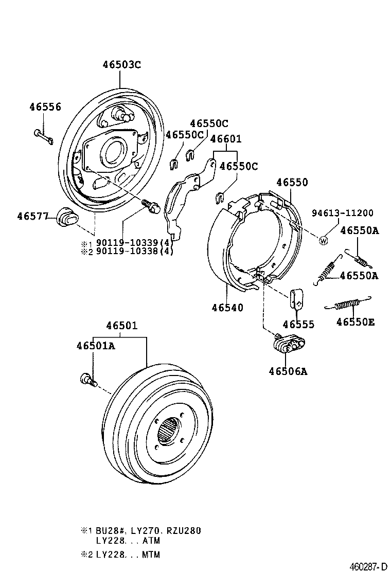 46420-37360 CABLE ASSY, PARKING BRAKE, NO.2 product image