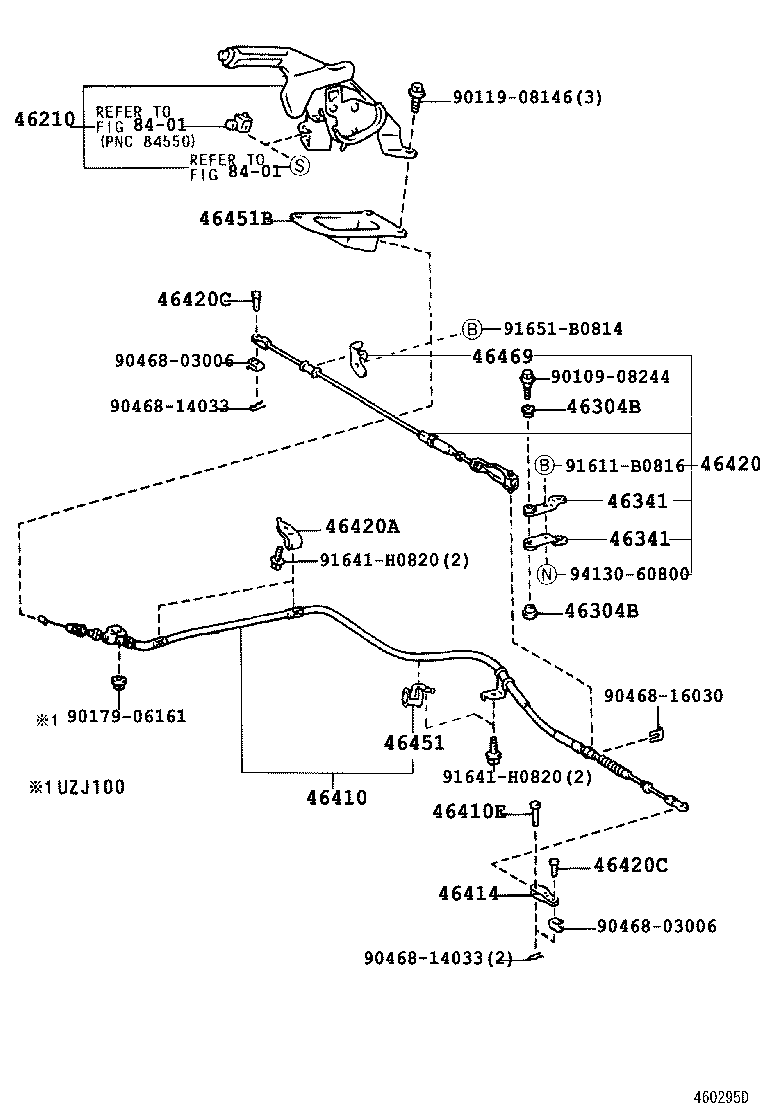 46420-60050 CABLE ASSY, PARKING BRAKE, NO.2 product image