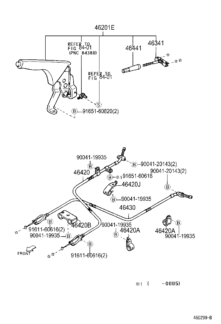46420-87403 CABLE ASSY, PARKING BRAKE, NO.2 product image