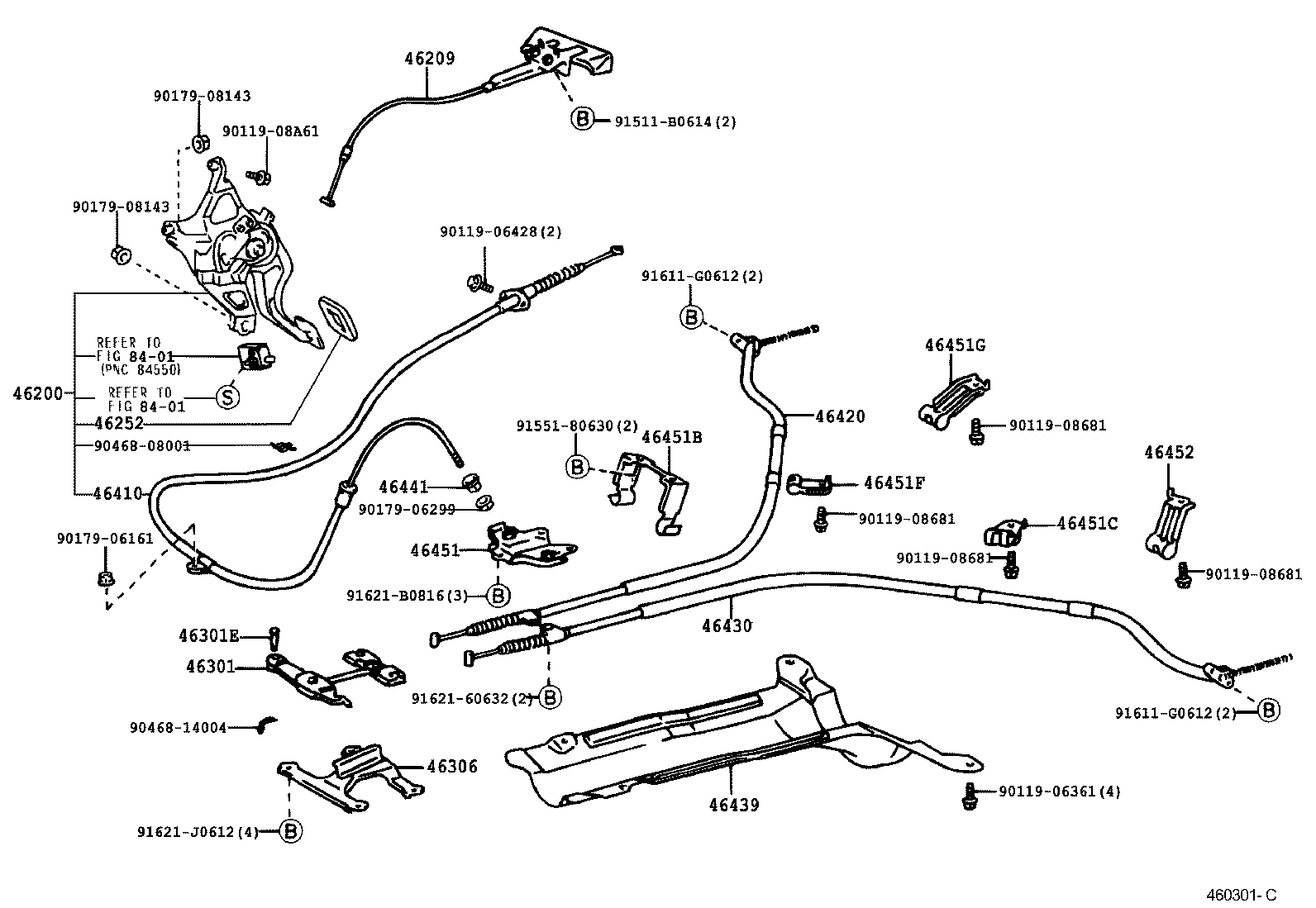 46209-30180-C0 CABLE SUB-ASSY, PARKING BRAKE RELEASE product image