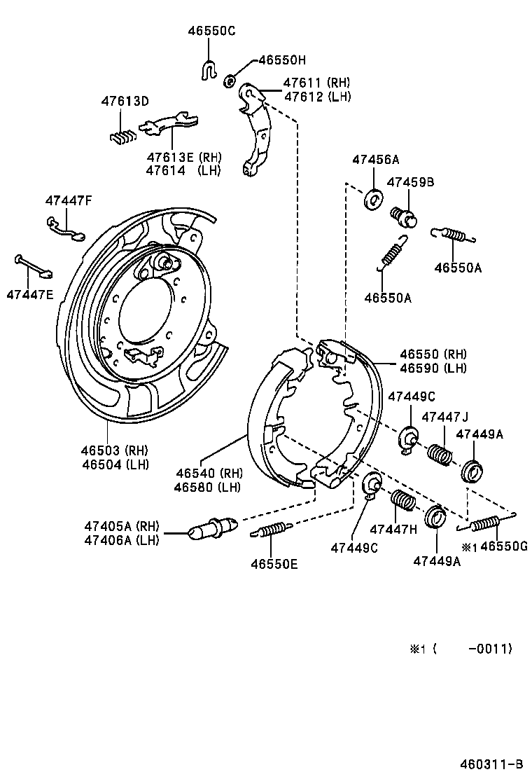 46451-28100 BRACKET, PARKING BRAKE CABLE SUPPORT, NO.1 product image