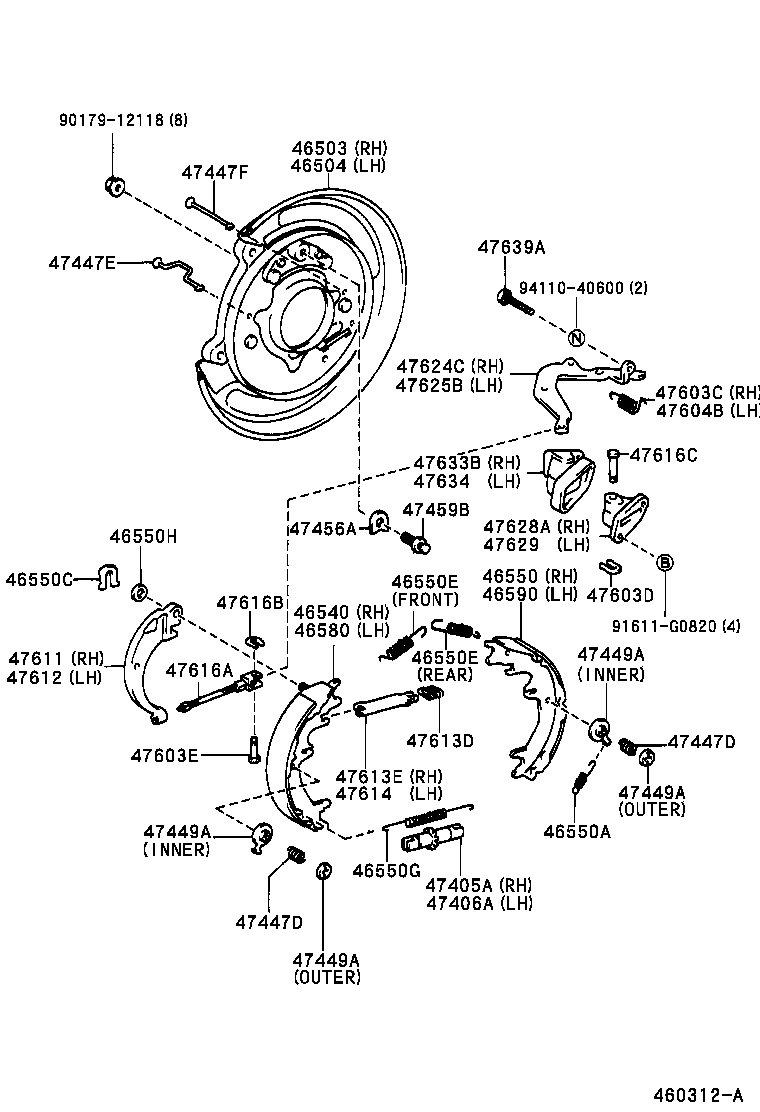 46504-60020 PLATE SUB-ASSY, PARKING BRAKE, LH product image