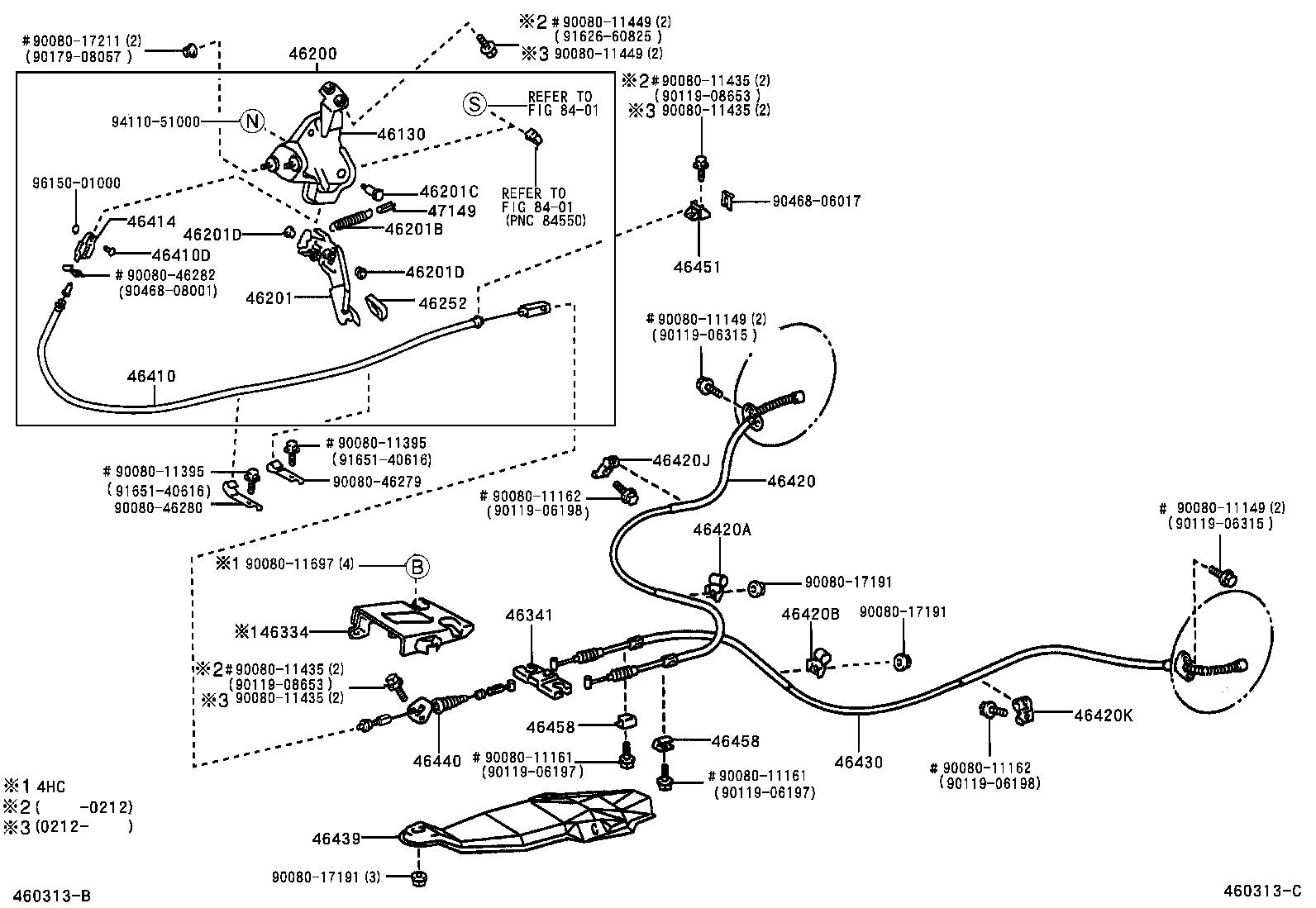46410-41010 CABLE ASSY, PARKING BRAKE, NO.1 product image