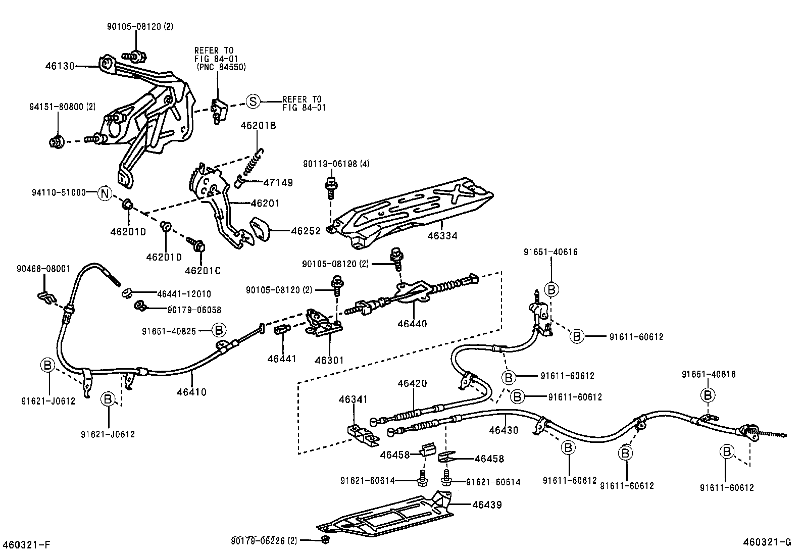 46430-32280 CABLE ASSY, PARKING BRAKE, NO.3 product image
