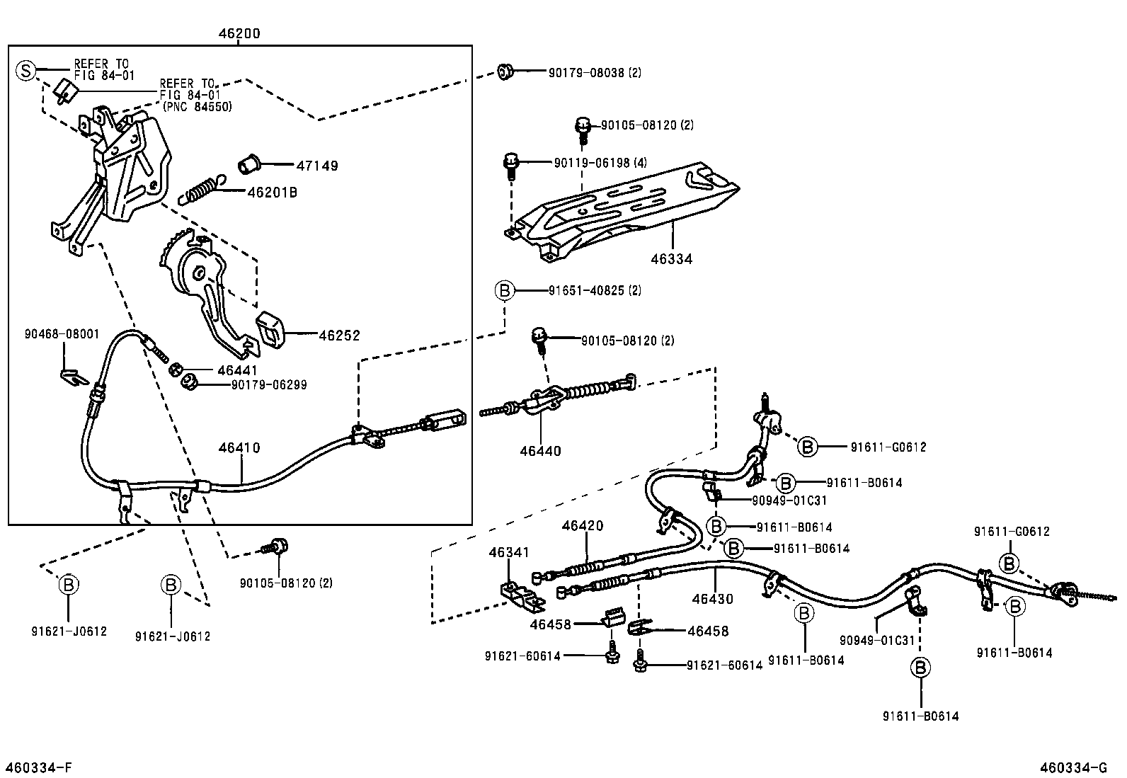 46420-63010 CABLE ASSY, PARKING BRAKE, NO.2 product image