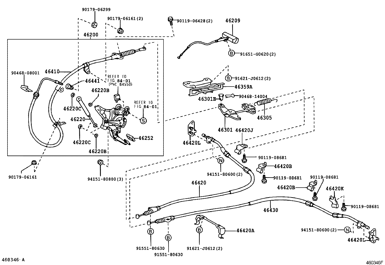 Toyota 46420-50040 CABLE ASSY, PARKING BRAKE, NO.2