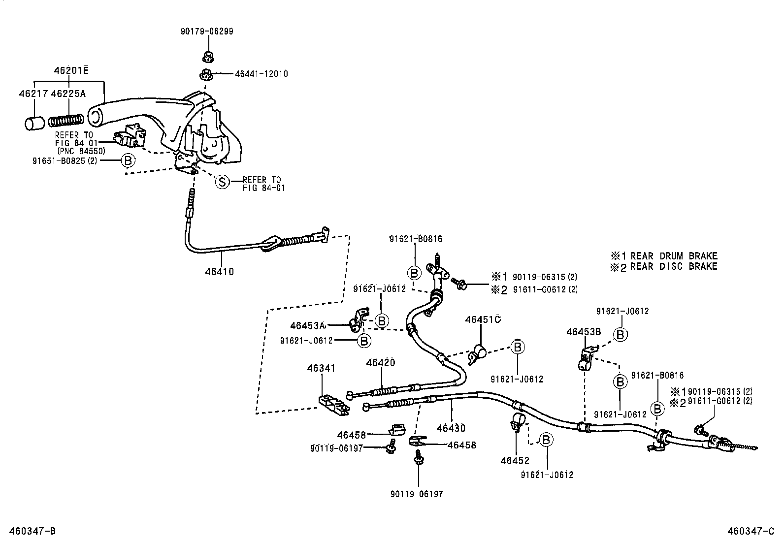 Toyota 46420-42090 CABLE ASSY, PARKING BRAKE, NO.2