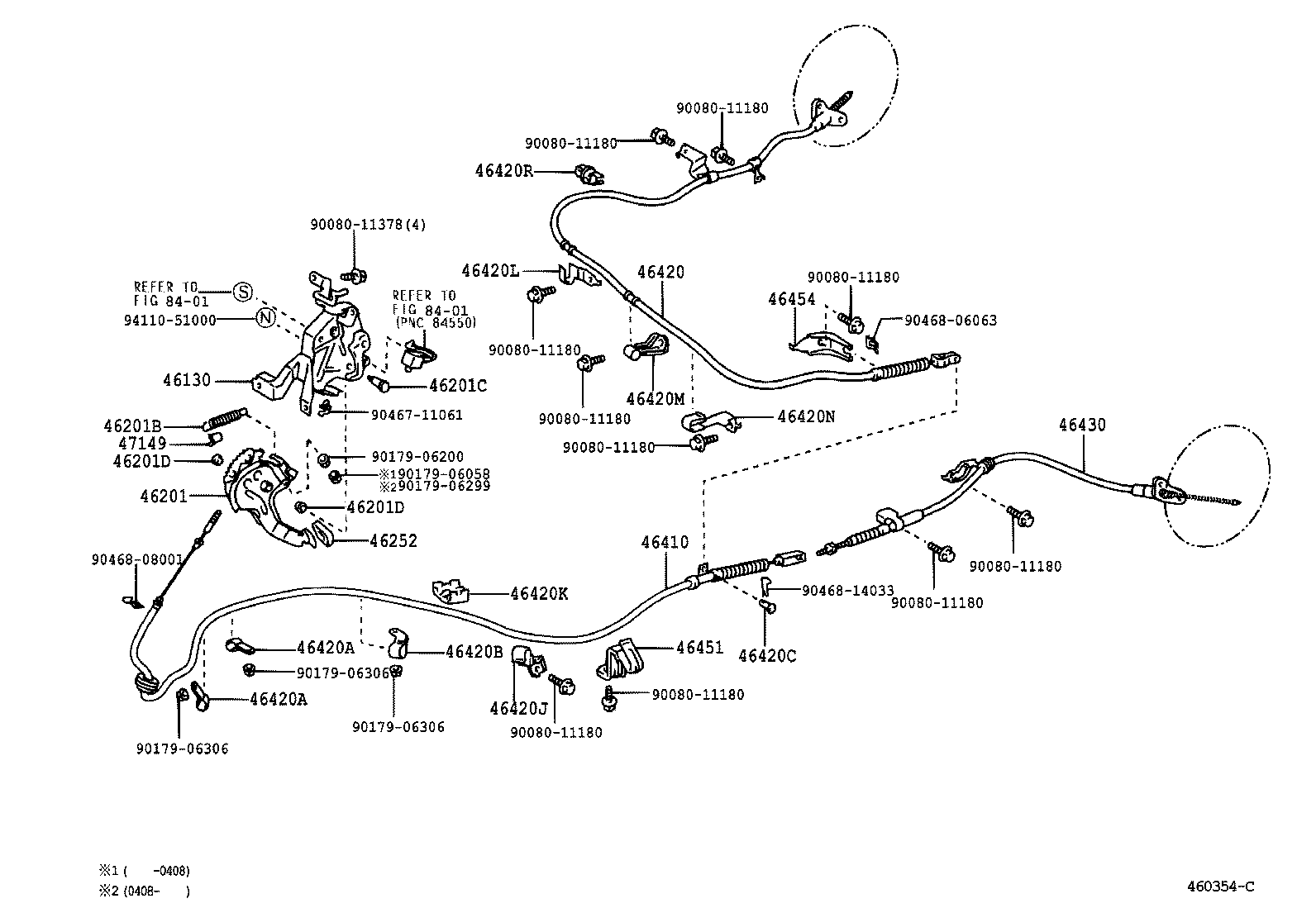 Toyota 46430-34060 CABLE ASSY, PARKING BRAKE, NO.3