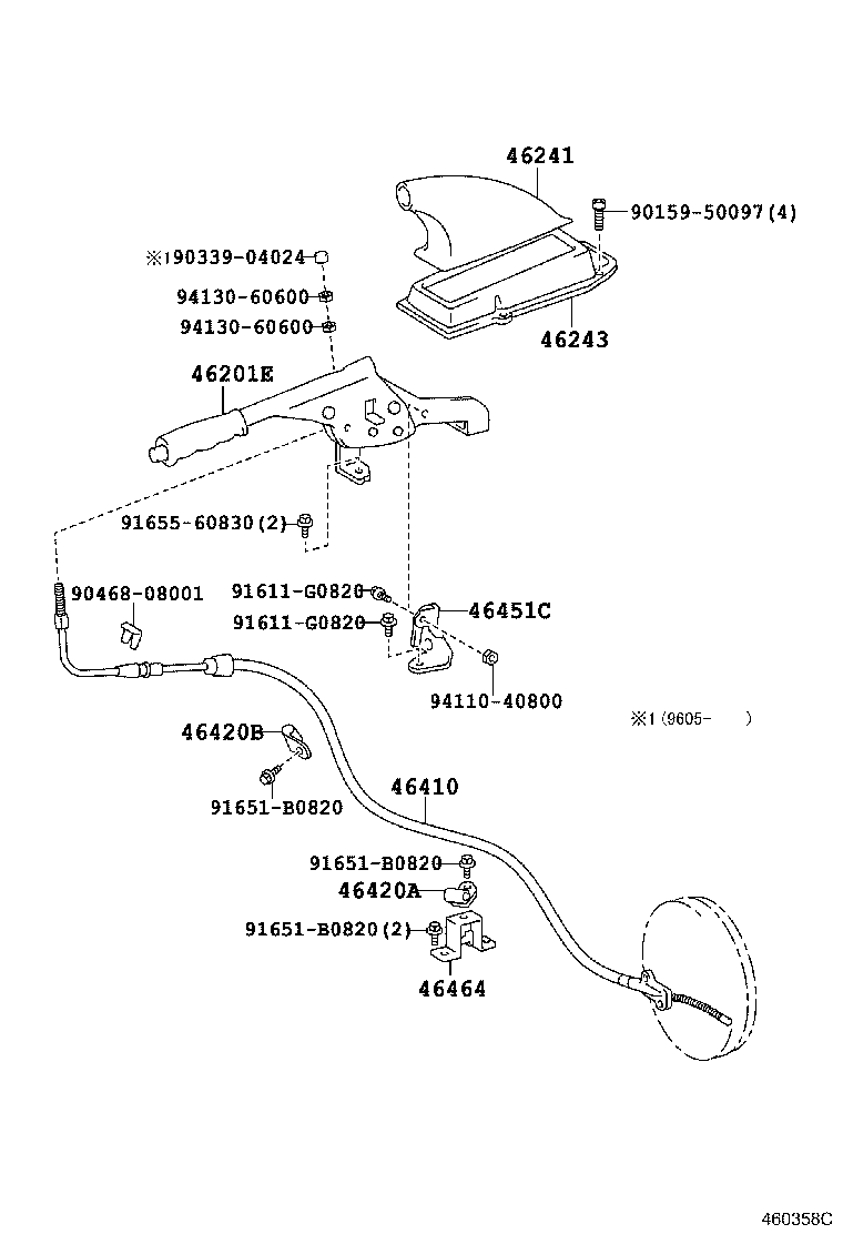 46451-36060 BRACKET, PARKING BRAKE CABLE SUPPORT, NO.1 product image