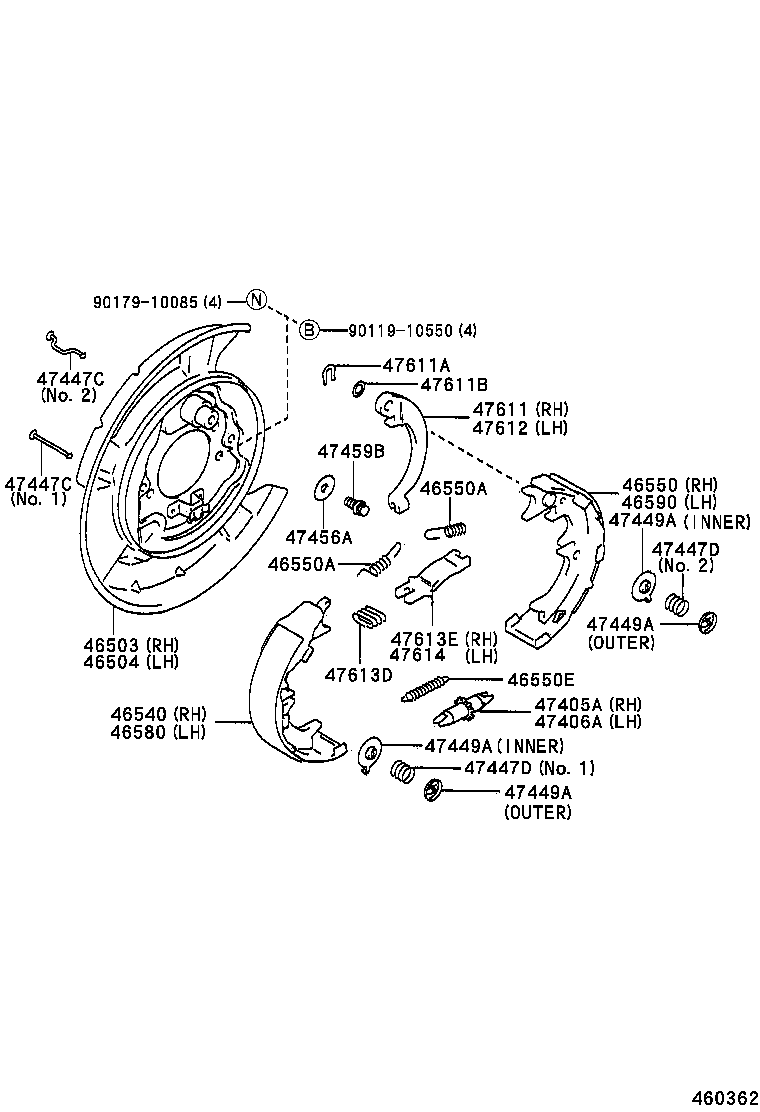 46410-22280 CABLE ASSY, PARKING BRAKE, NO.1 product image