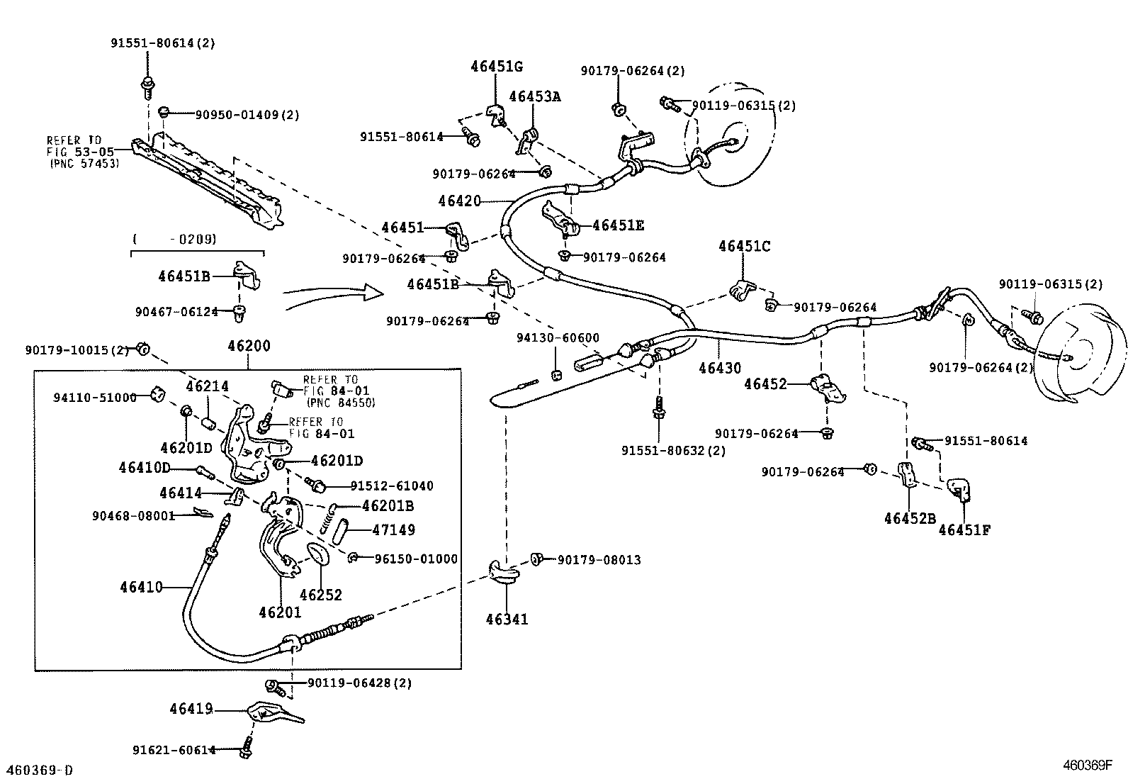 Toyota 46430-48070 CABLE ASSY, PARKING BRAKE, NO.3