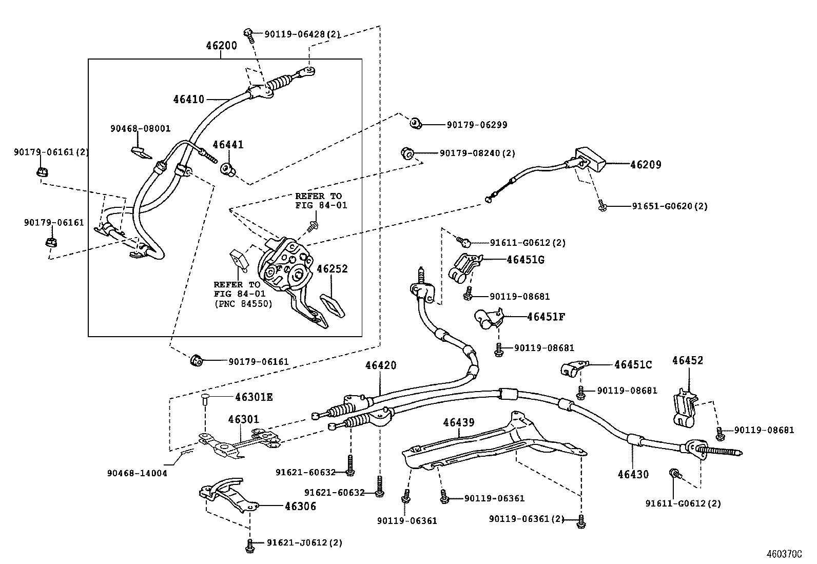 Toyota 46420-24090 CABLE ASSY, PARKING BRAKE, NO.2