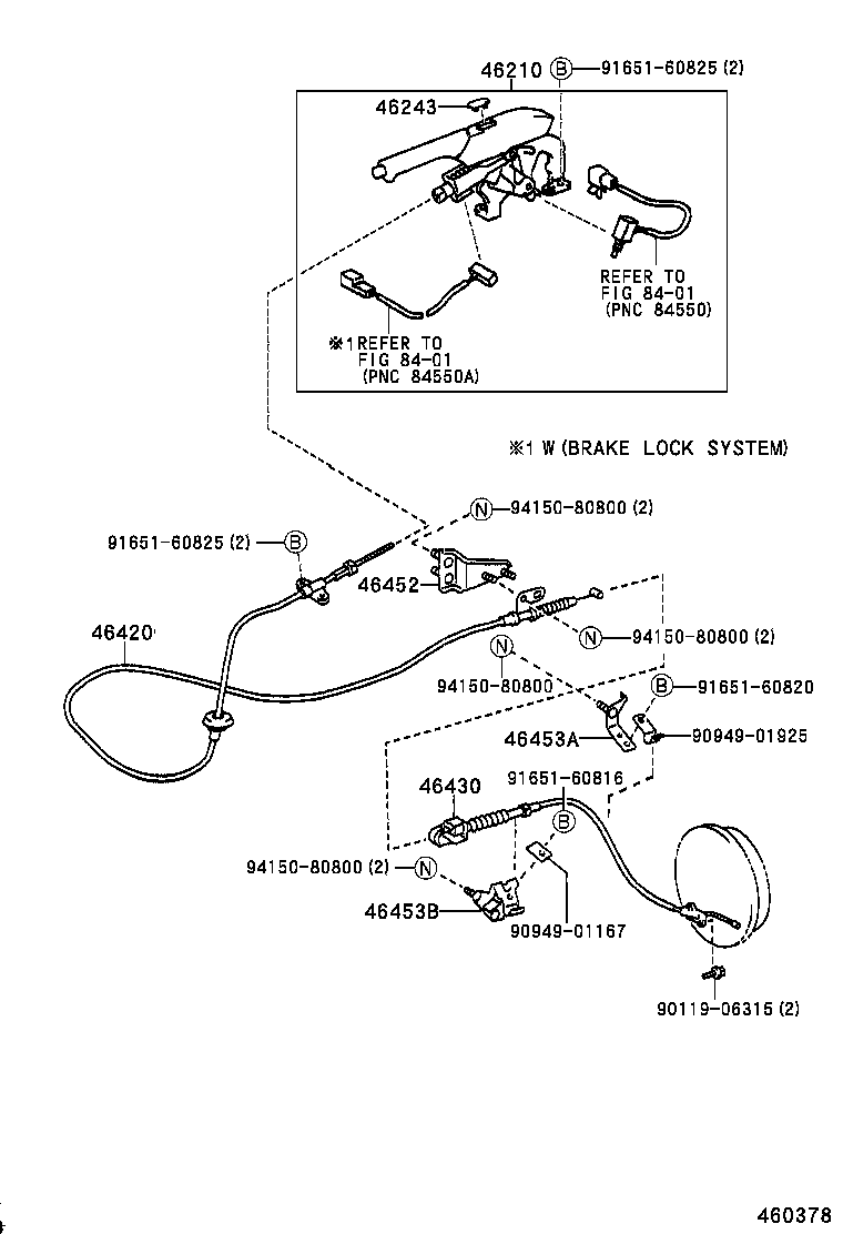 46430-37430 CABLE ASSY, PARKING BRAKE, NO.3 product image