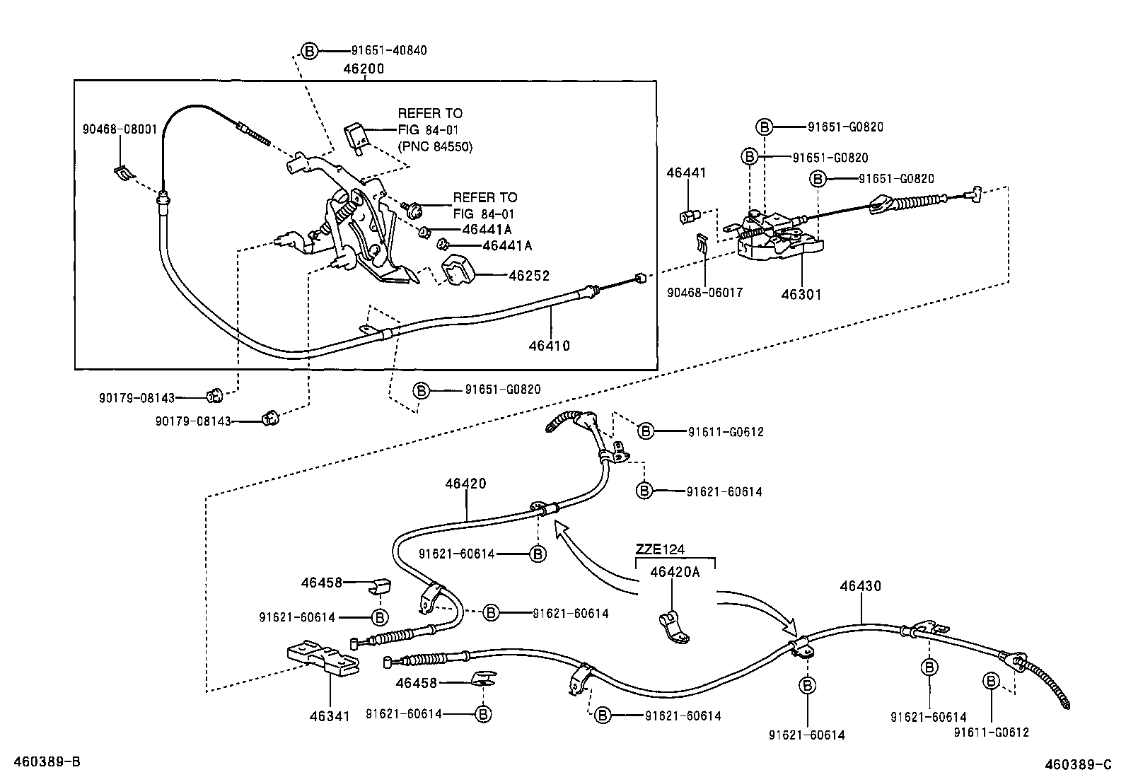 46320-13030 LEVER SUB-ASSY, PARKING BRAKE INTERMEDIATE product image