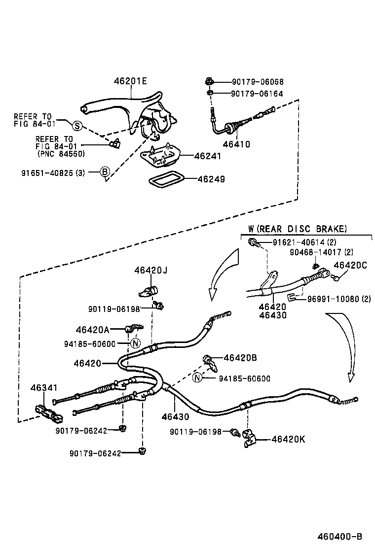 46430-20600 CABLE ASSY, PARKING BRAKE, NO.3 product image