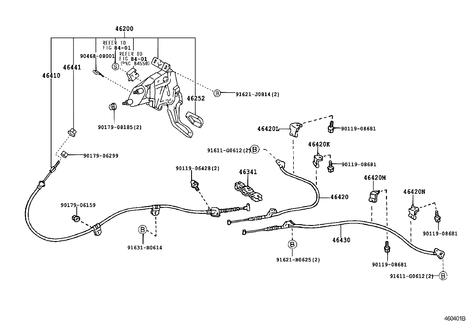 46410-51030 CABLE ASSY, PARKING BRAKE, NO.1 product image