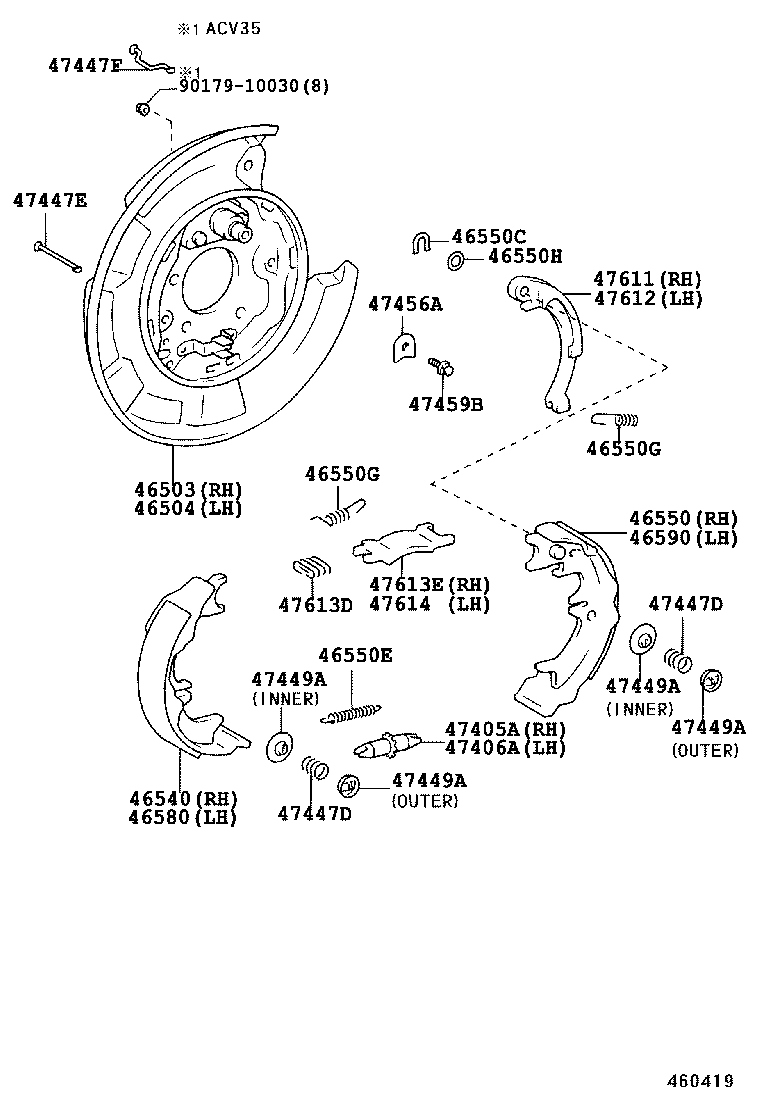 46430-33110 CABLE ASSY, PARKING BRAKE, NO.3 product image