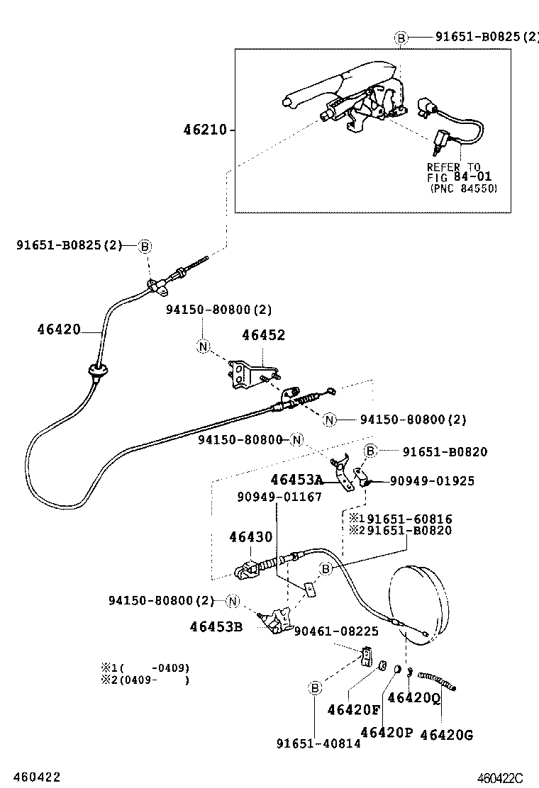 46420-37501 CABLE ASSY, PARKING BRAKE, NO.2 product image
