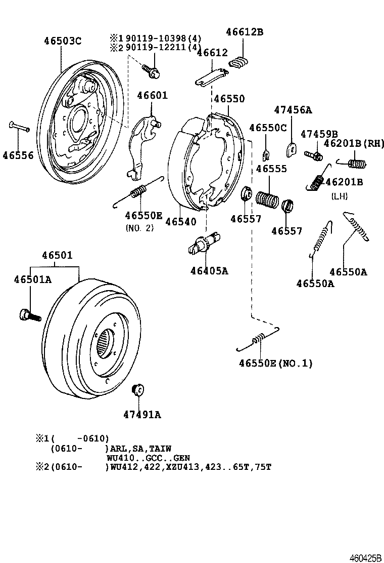 46420-37501 CABLE ASSY, PARKING BRAKE, NO.2 product image