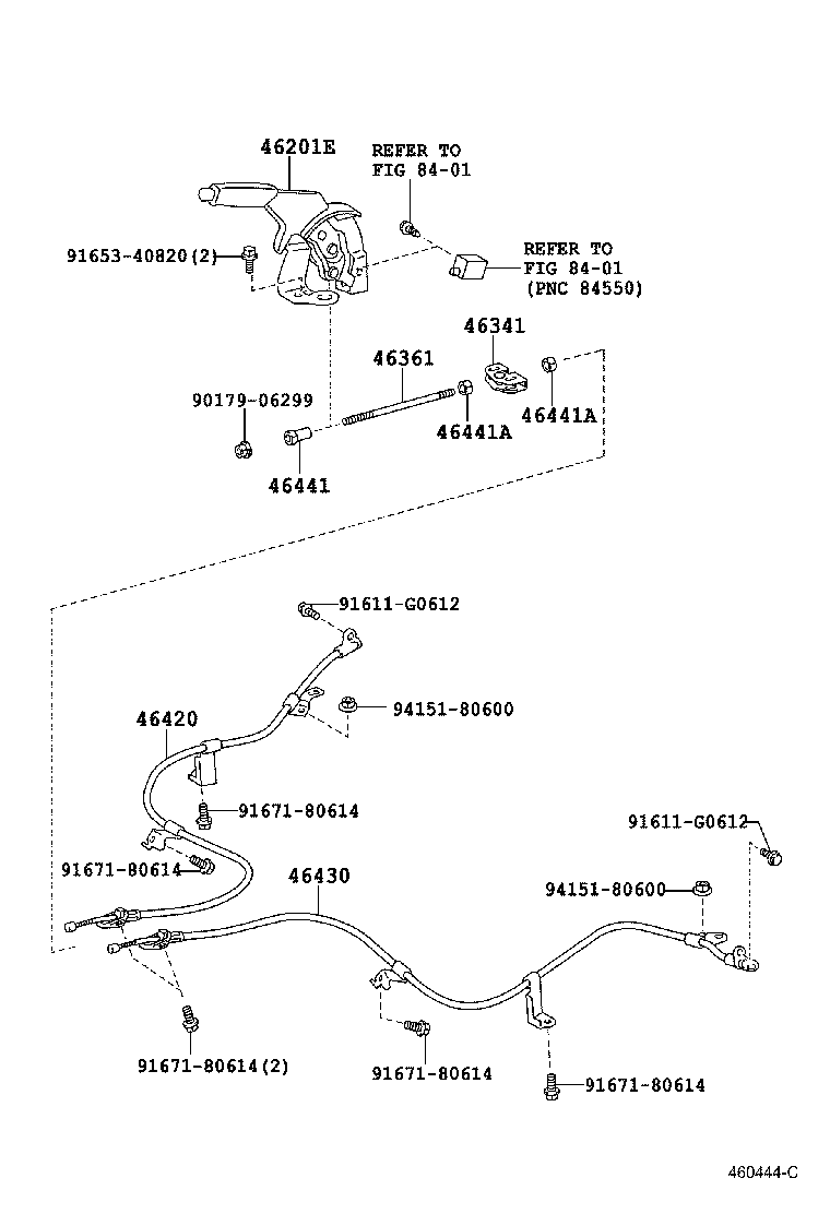 Toyota 46420-52010 CABLE ASSY, PARKING BRAKE, NO.2