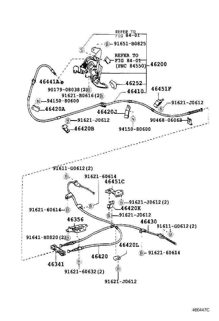 46430-58010 CABLE ASSY, PARKING BRAKE, NO.3 product image