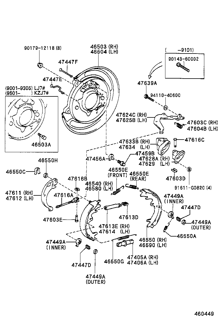 46504-60020 PLATE SUB-ASSY, PARKING BRAKE, LH product image