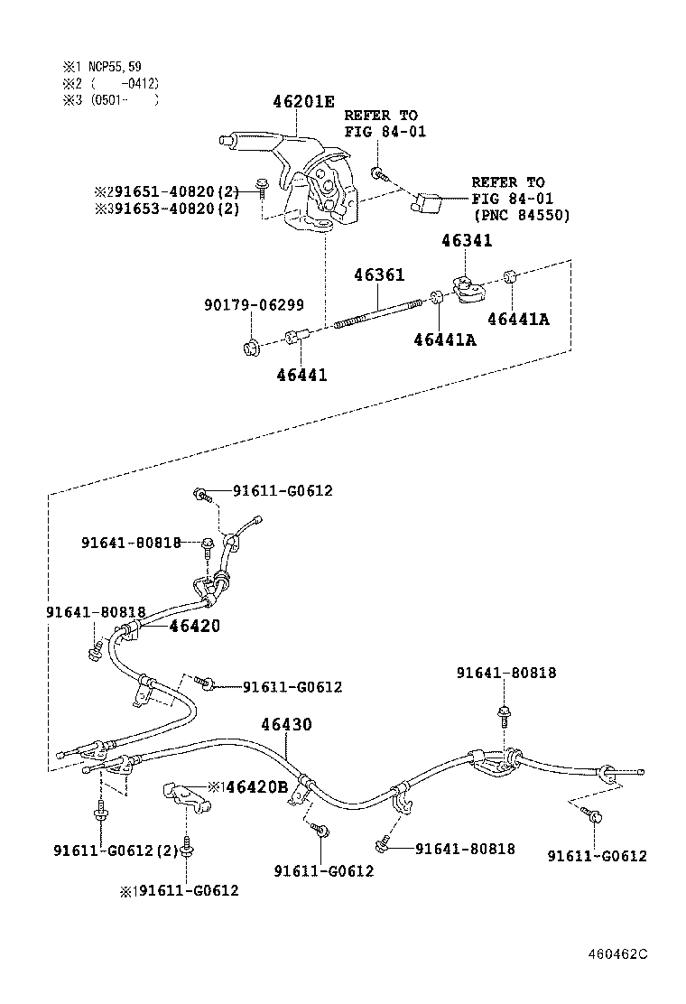 46420-52111 CABLE ASSY, PARKING BRAKE, NO.2 product image