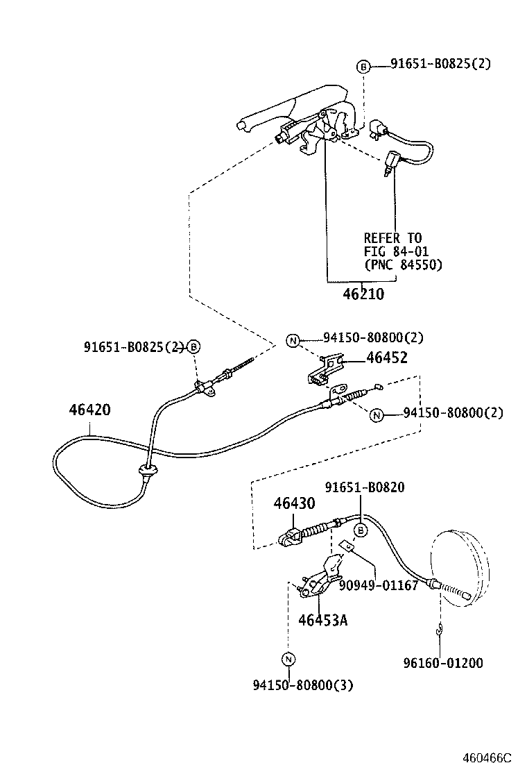 46420-37580 CABLE ASSY, PARKING BRAKE, NO.2 product image