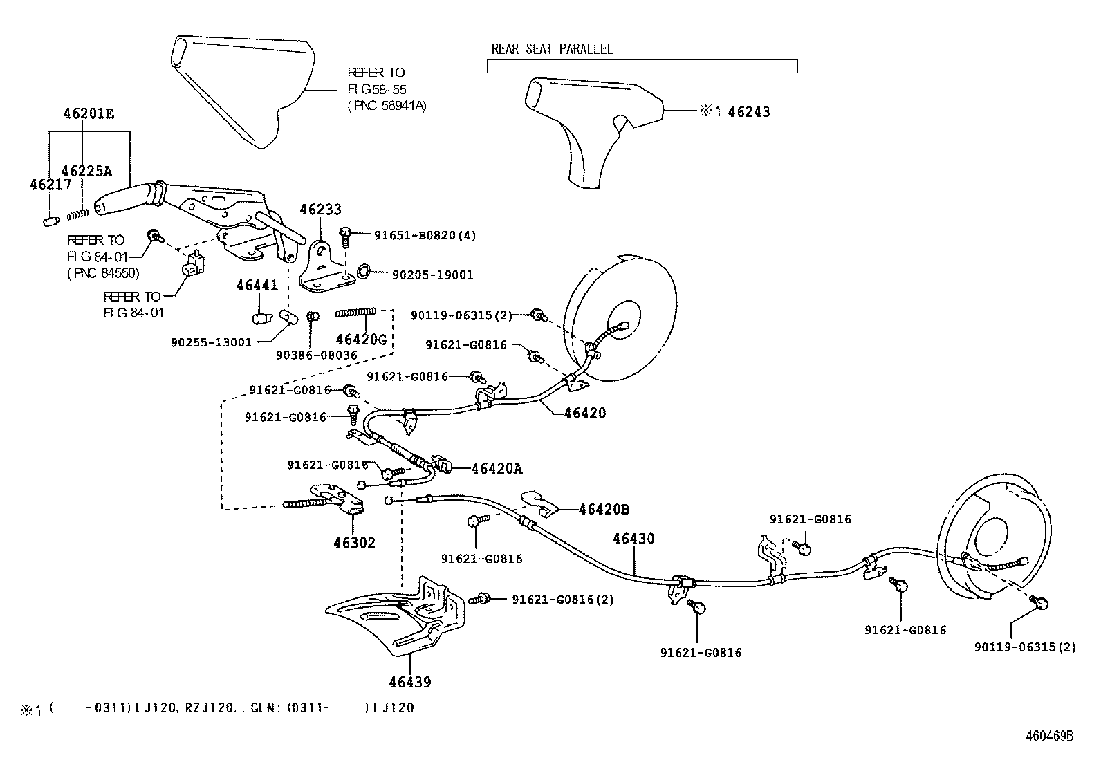 46243-60100 COVER, PARKING BRAKE LEVER product image