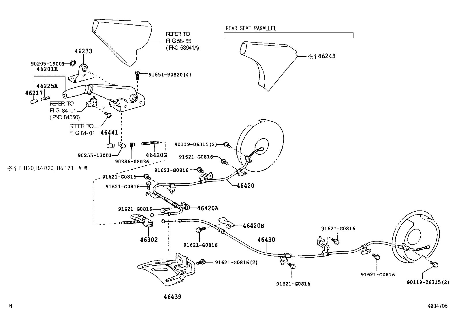 46243-60100 COVER, PARKING BRAKE LEVER product image