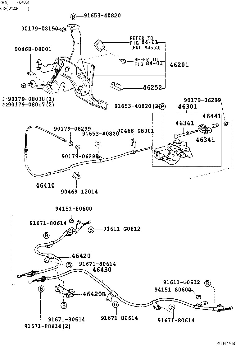 46430-52060 CABLE ASSY, PARKING BRAKE, NO.3 product image