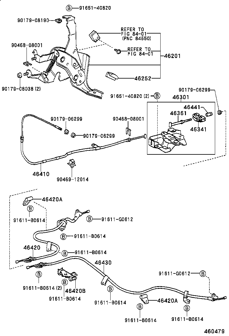 46430-52060 CABLE ASSY, PARKING BRAKE, NO.3 product image