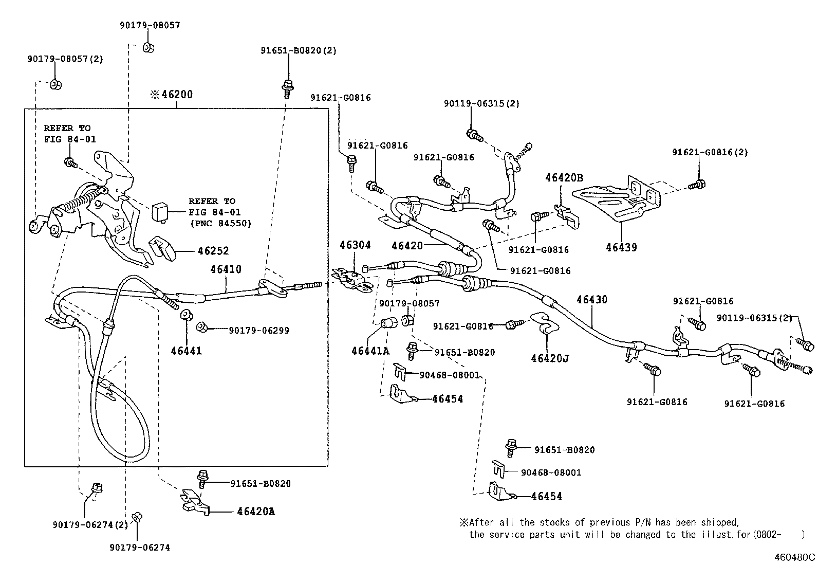 Toyota 46420-35760 CABLE ASSY, PARKING BRAKE, NO.2
