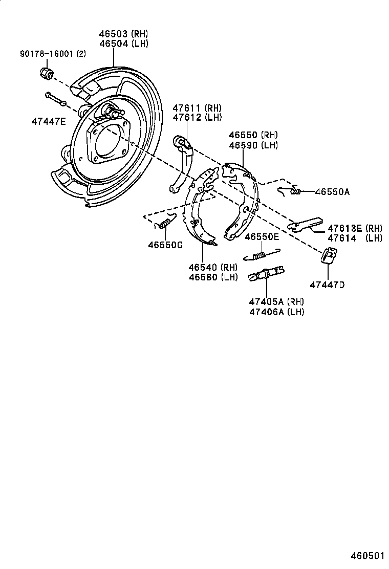 46420-21080 CABLE ASSY, PARKING BRAKE, NO.2 product image