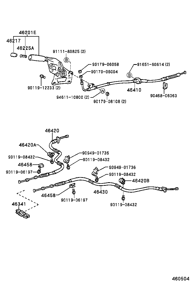 46201-14280-C2 LEVER SUB-ASSY, PARKING BRAKE product image