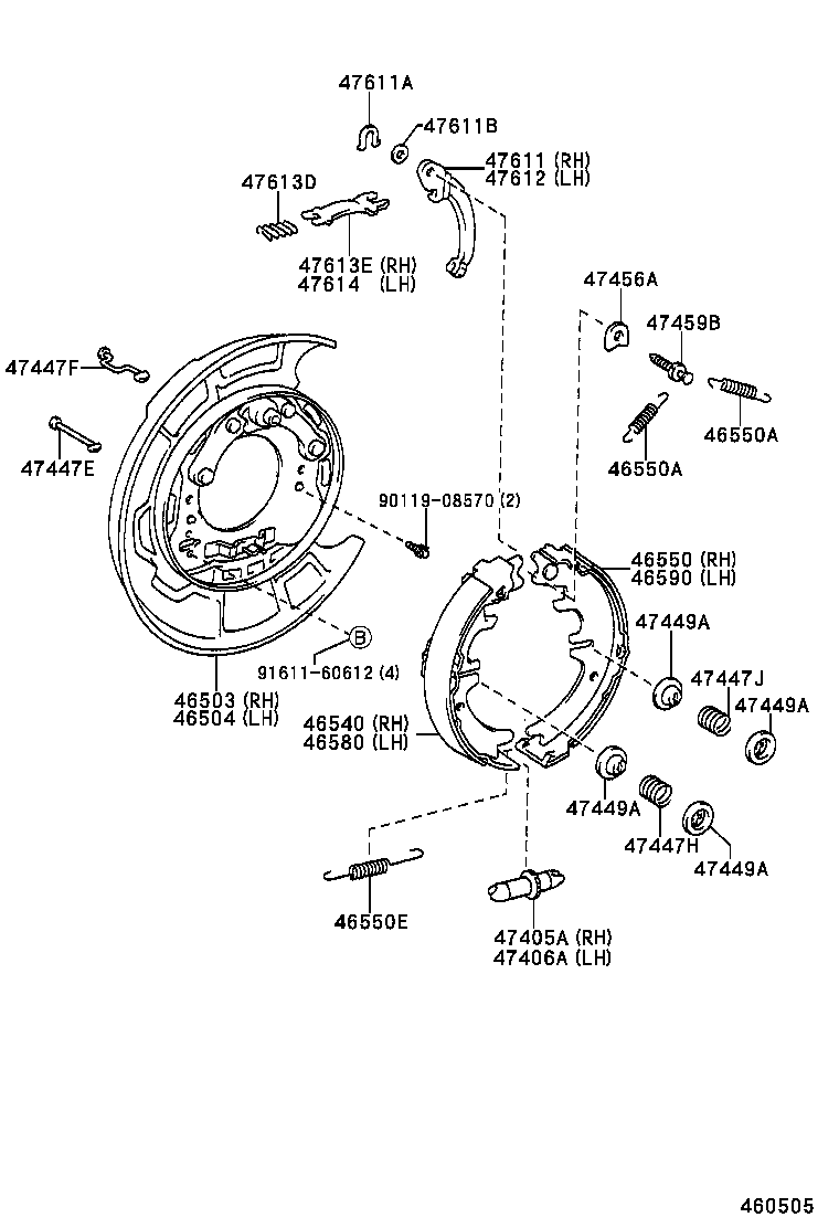 46201-14280-C2 LEVER SUB-ASSY, PARKING BRAKE product image