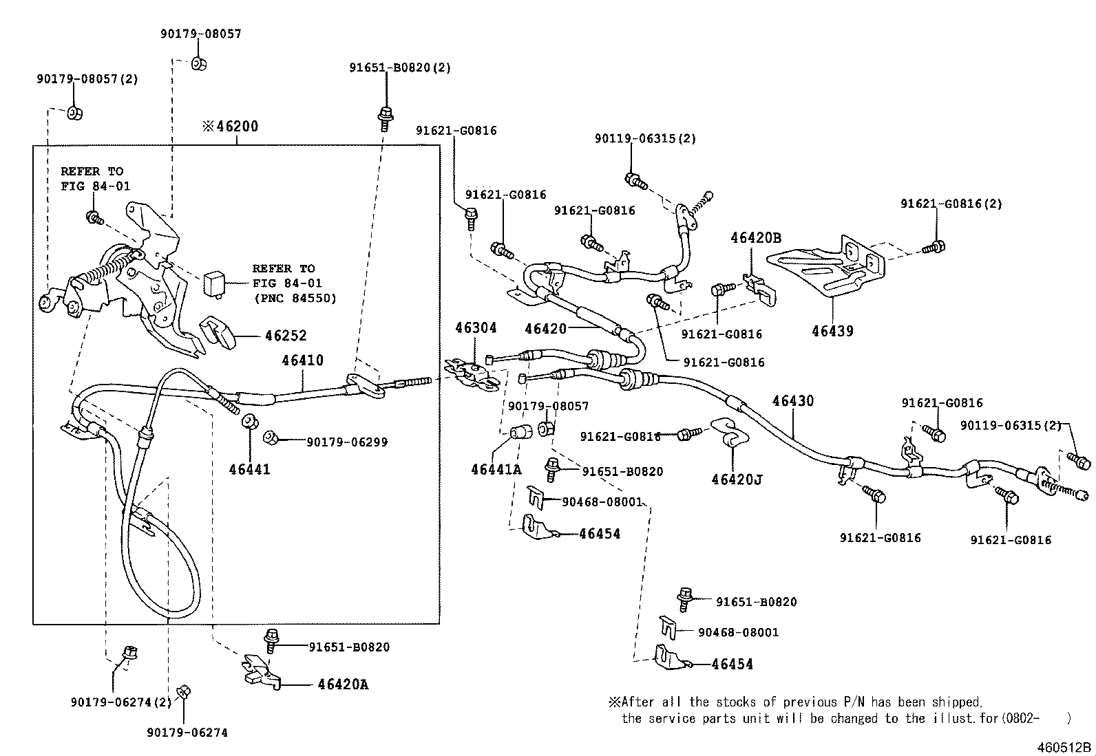 46410-3D080 CABLE ASSY, PARKING BRAKE, NO.1 product image