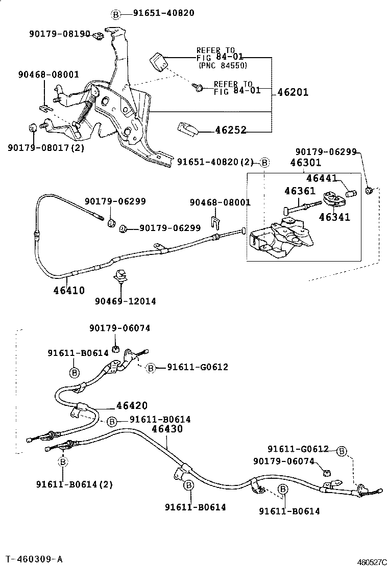 46430-52090 CABLE ASSY, PARKING BRAKE, NO.3 product image