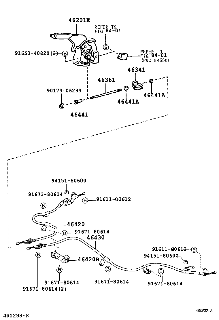 Toyota 46430-52050 CABLE ASSY, PARKING BRAKE, NO.3