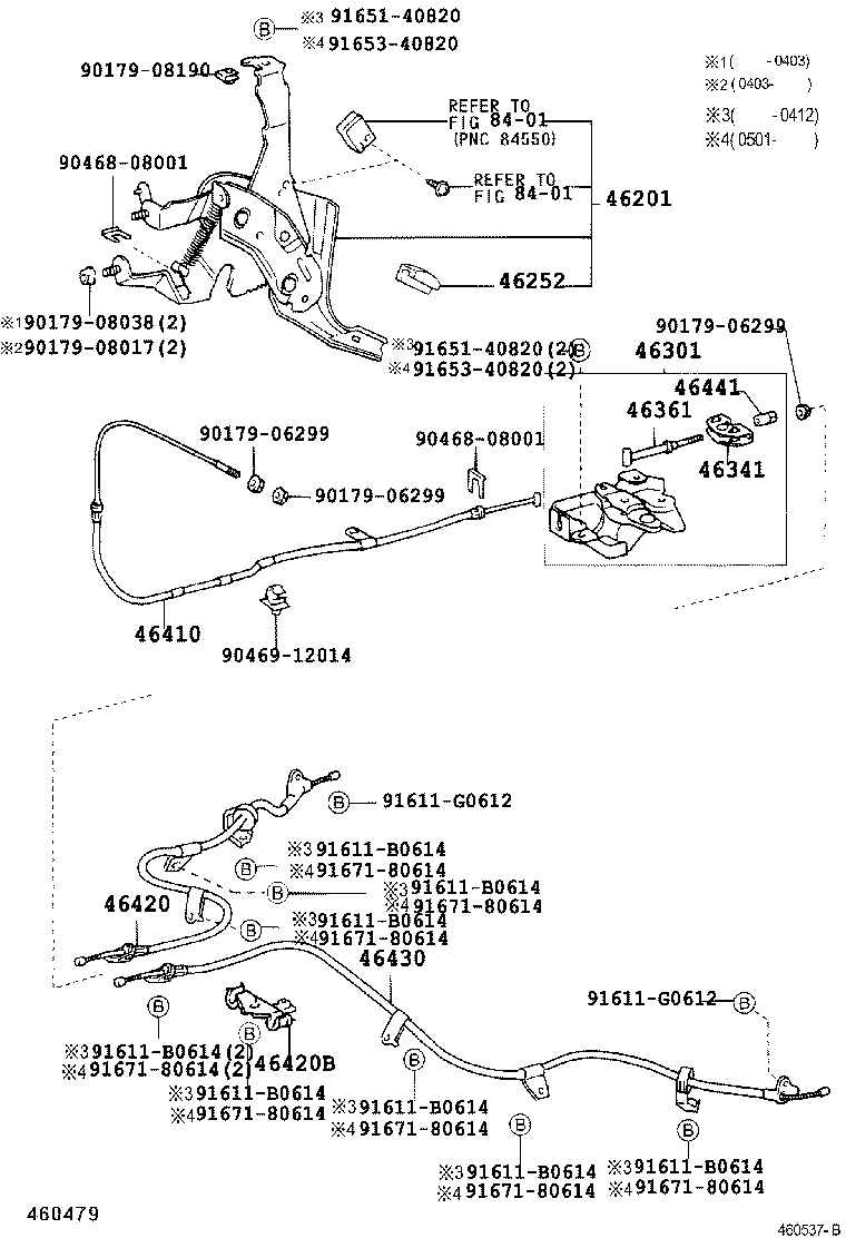 46430-52060 CABLE ASSY, PARKING BRAKE, NO.3 product image