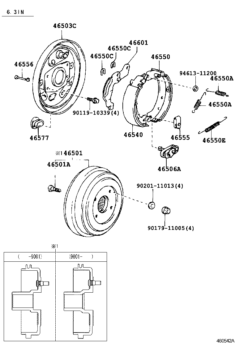 46430-36280 CABLE ASSY, PARKING BRAKE, NO.3 product image
